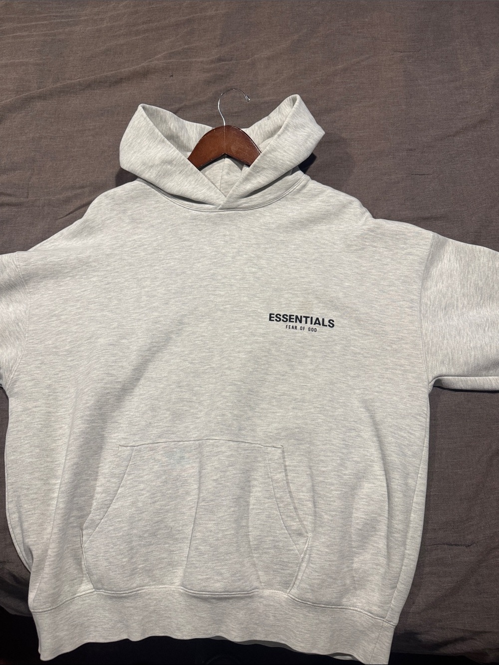 ESSENTIALS Light Gray Pullover Hoodie